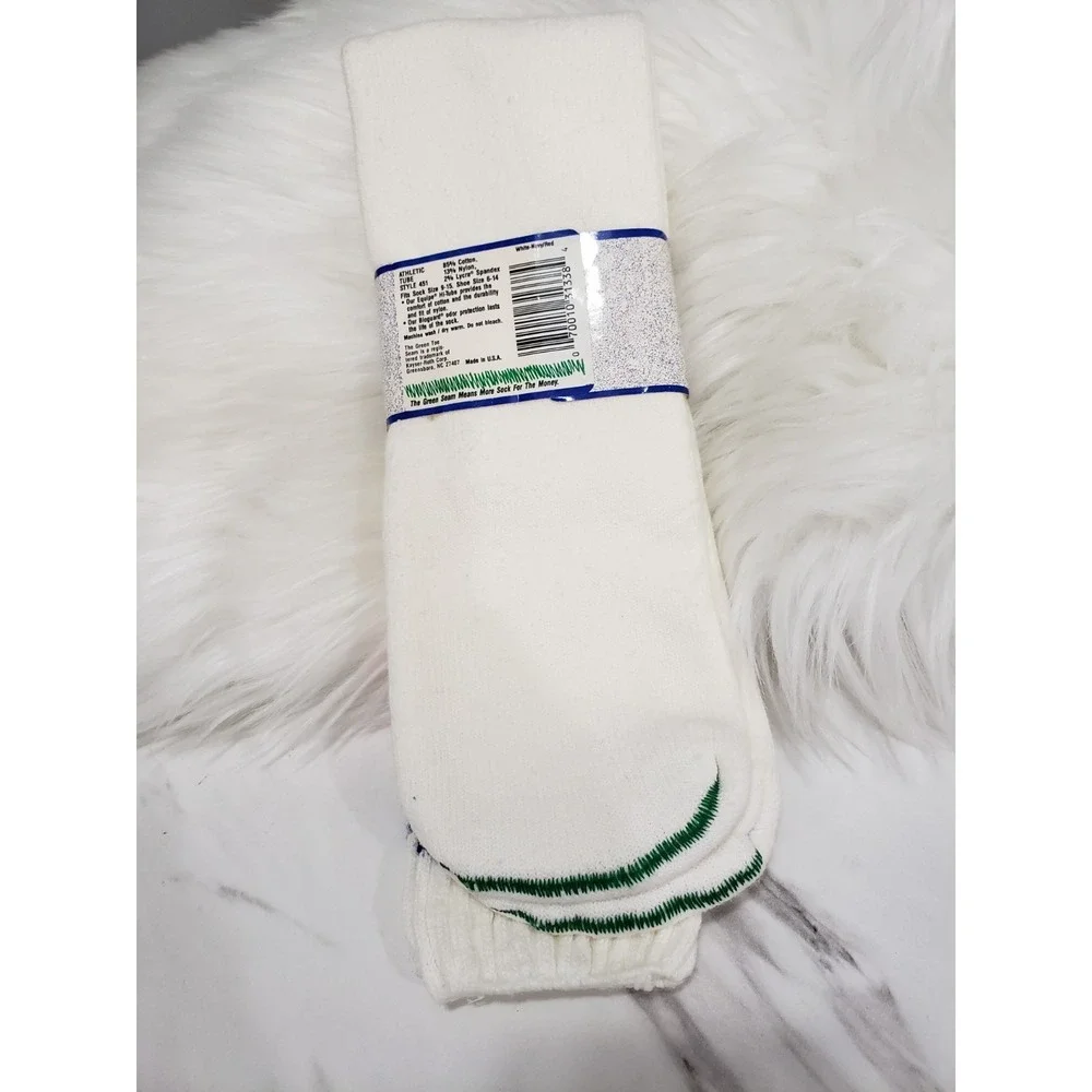 NEW DEADSTOCK 1980s red blue white TUBE SOCKS burlington equipe mens 6-14